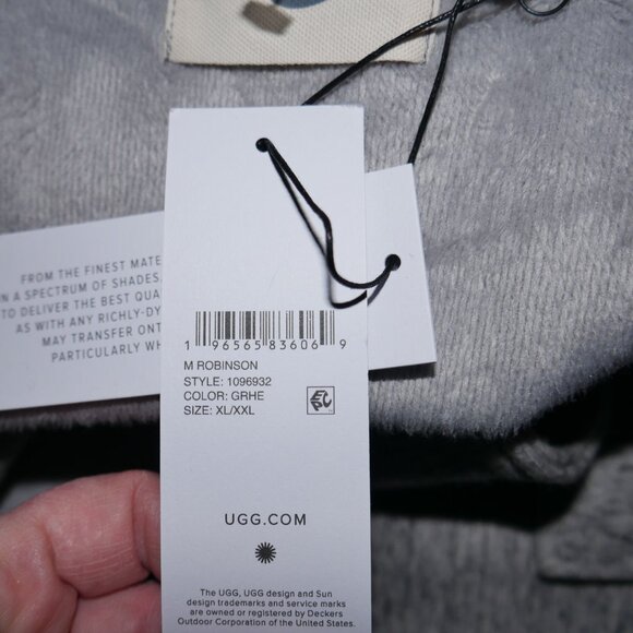 Ugg Men's Luxury Robe Pockets Grey Men's Size XL/XXL Heavyweight Thermal Warm - Picture 4 of 13